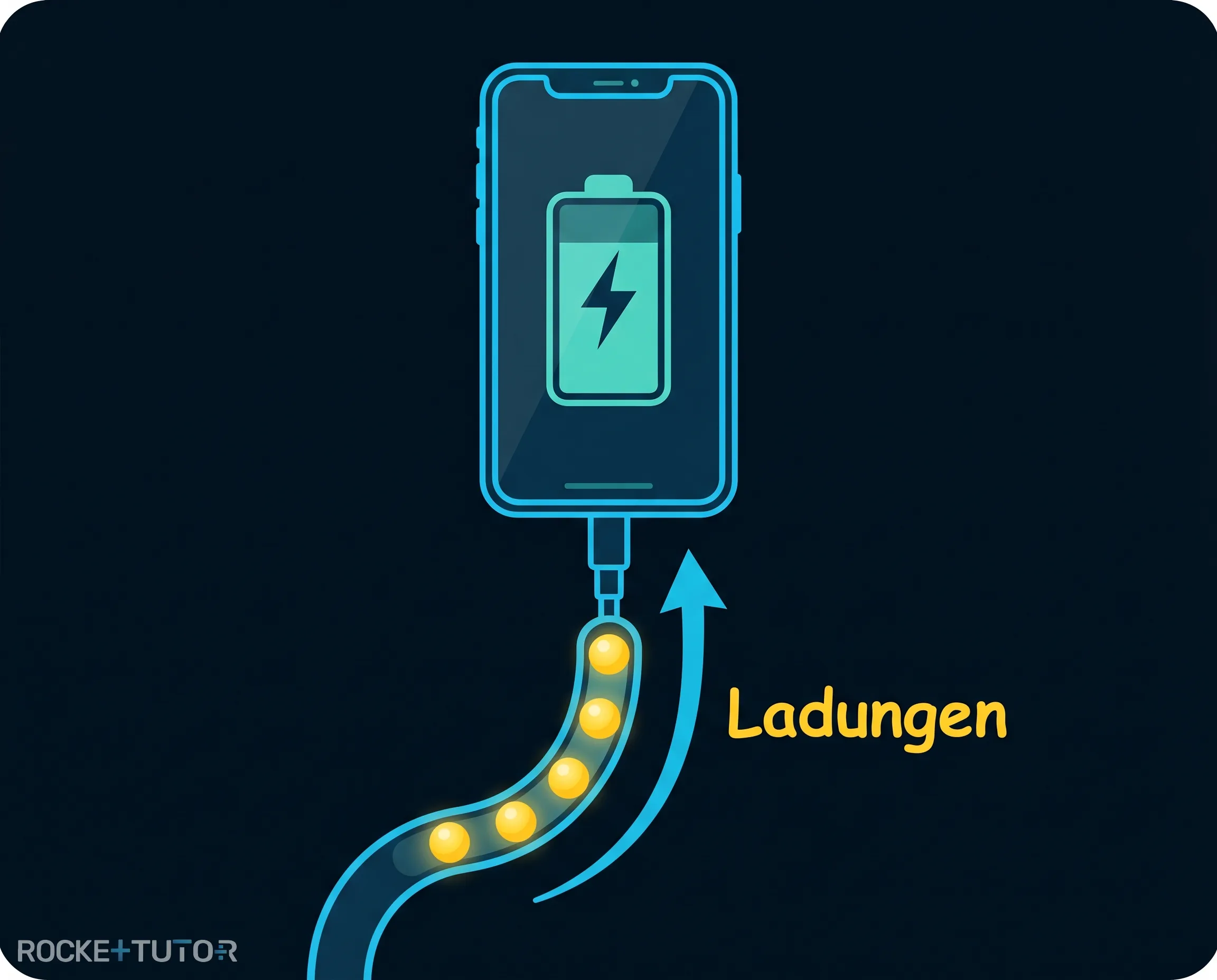 Smartphone am Ladekabel