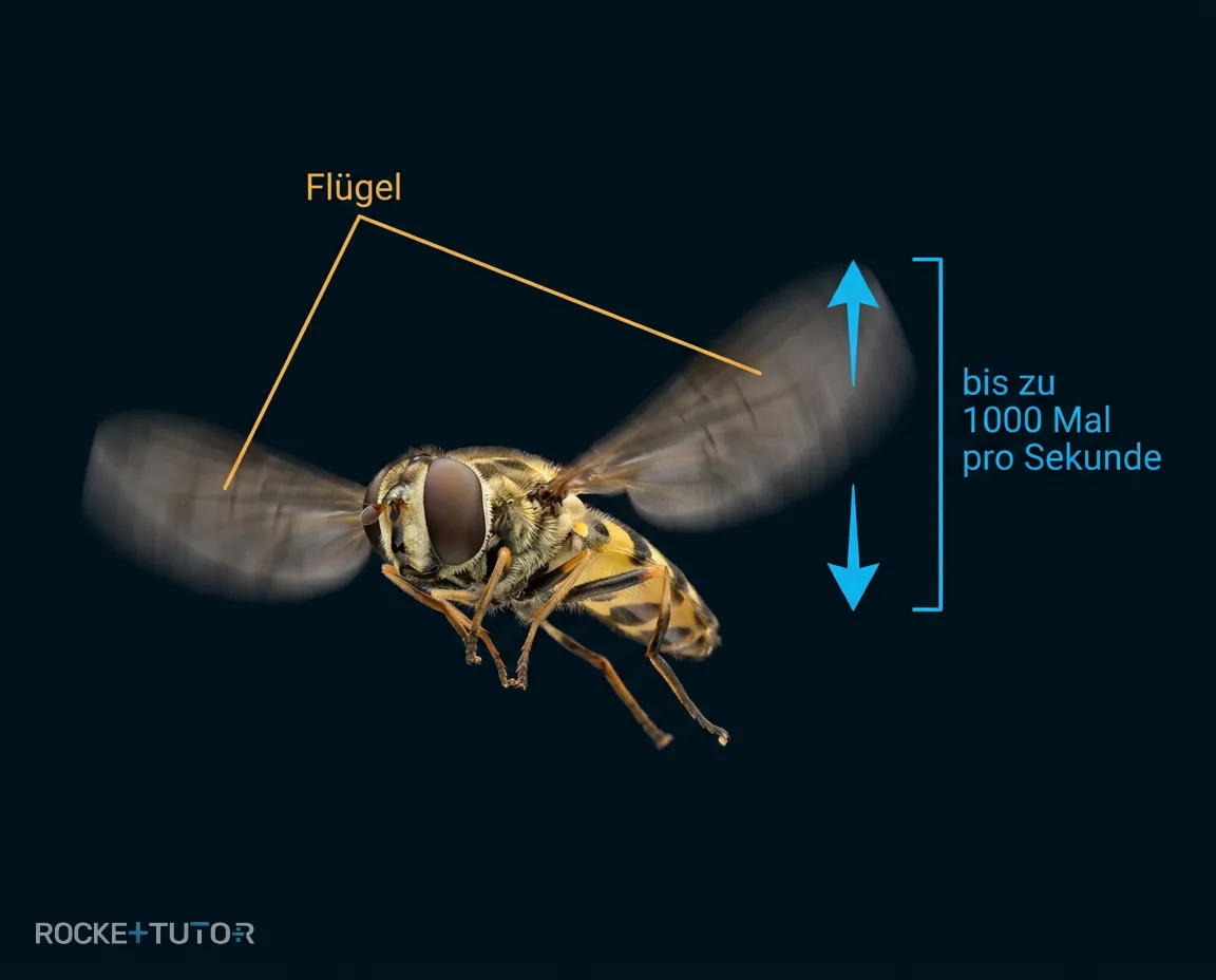 Schwebfliege im Flug