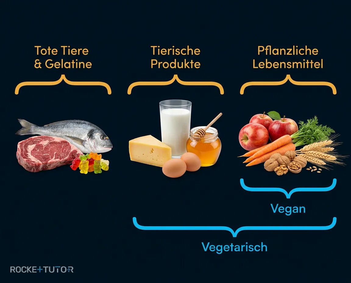 Vergleich vegetarisch und vegan