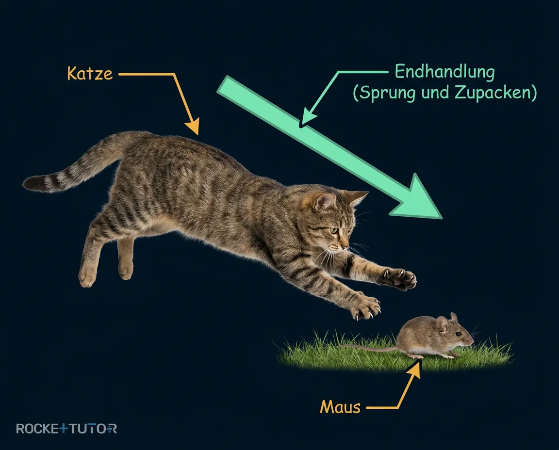 Katze jagt eine Maus