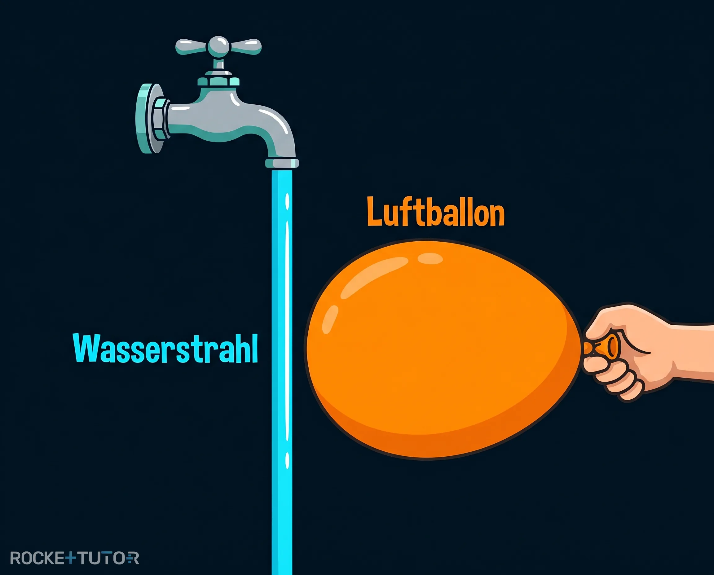 Ballon am Wasserstrahl