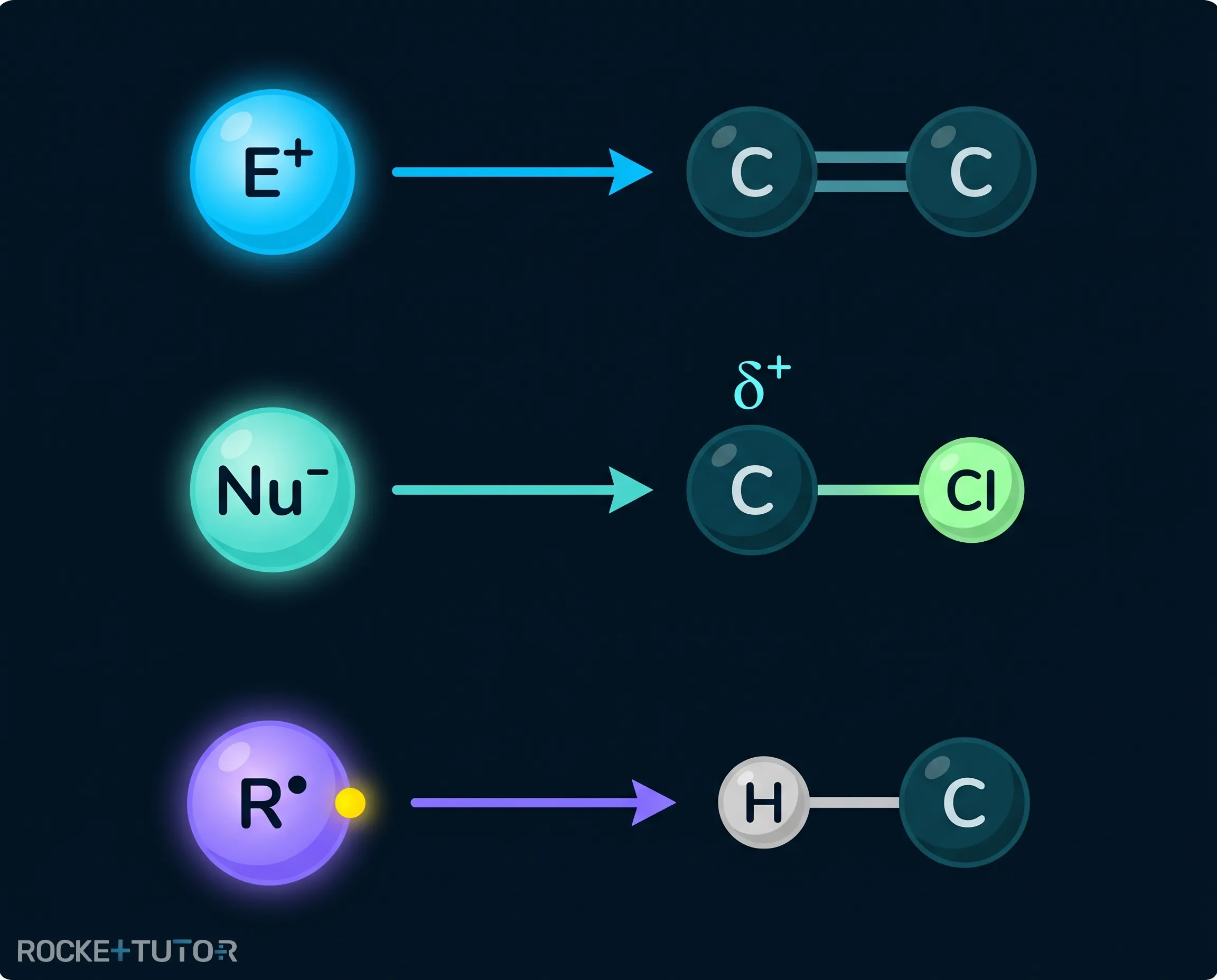 Elektrophile Nucleophile und Radikale