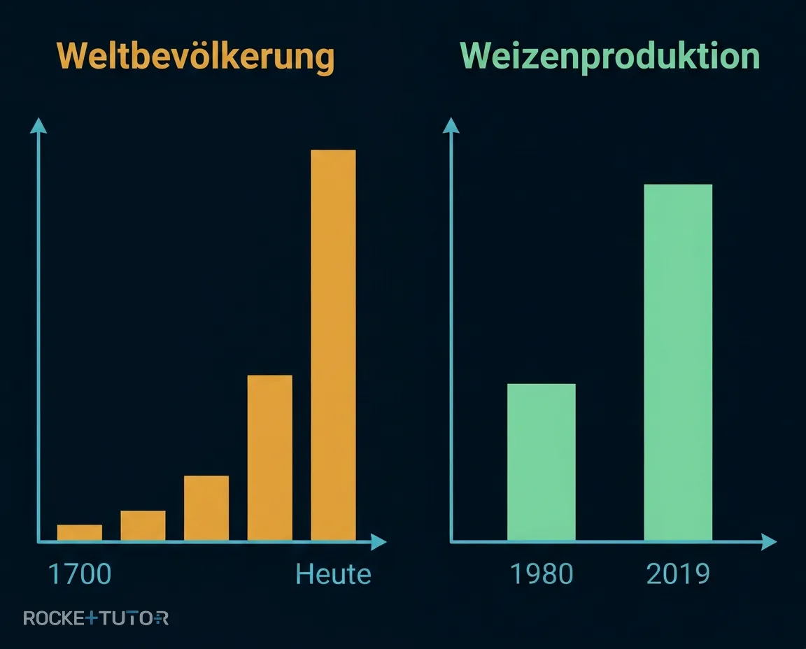 Diagramm zum exponentiellen Bevölkerungswachstum