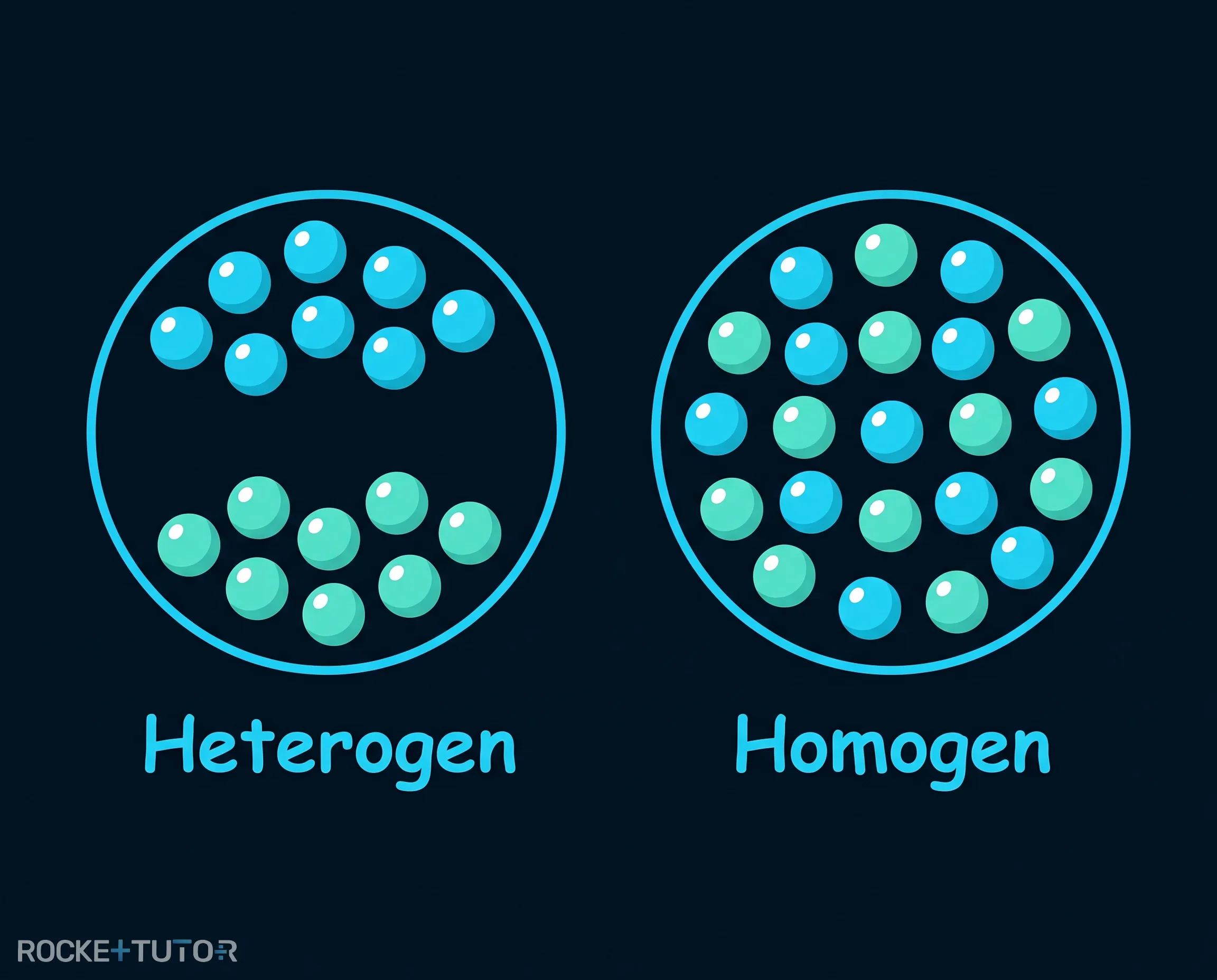 Vergleich homogenes und heterogenes Gemisch