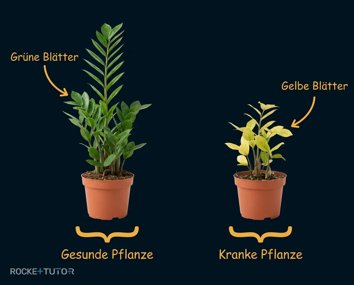 Pflanze mit gelben Blättern