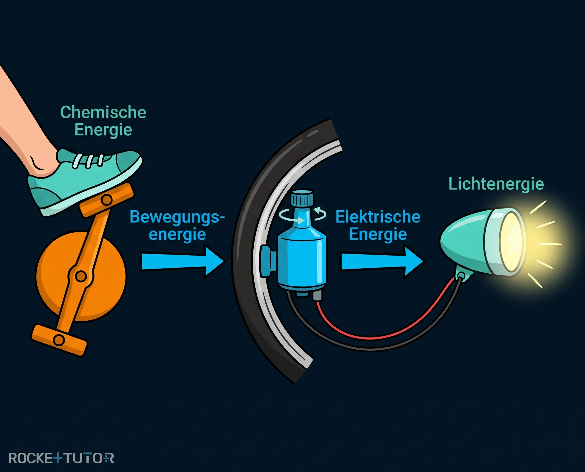 Energiekette beim Fahrradfahren