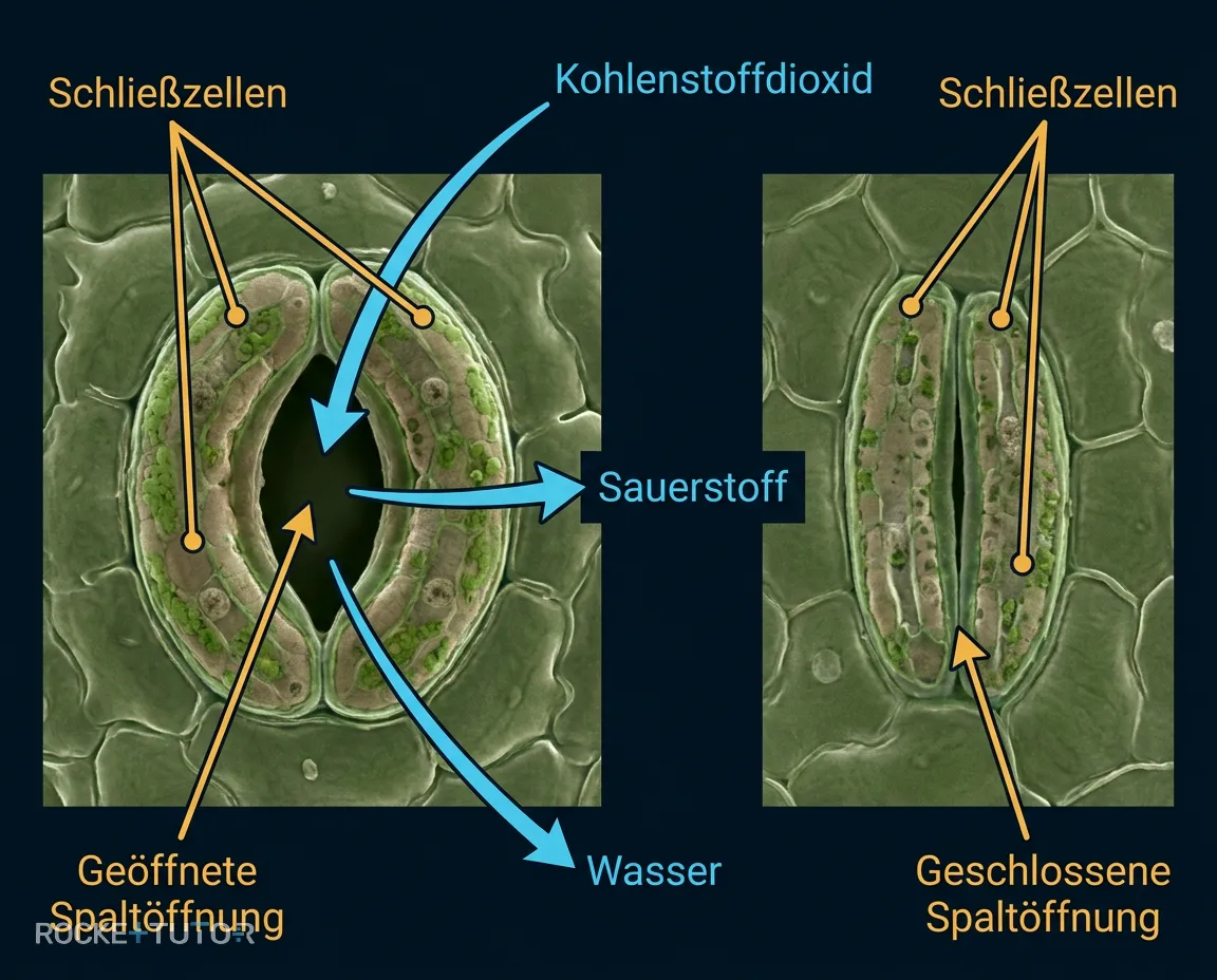 Aufbau der Spaltöffnungen und Schließzellen
