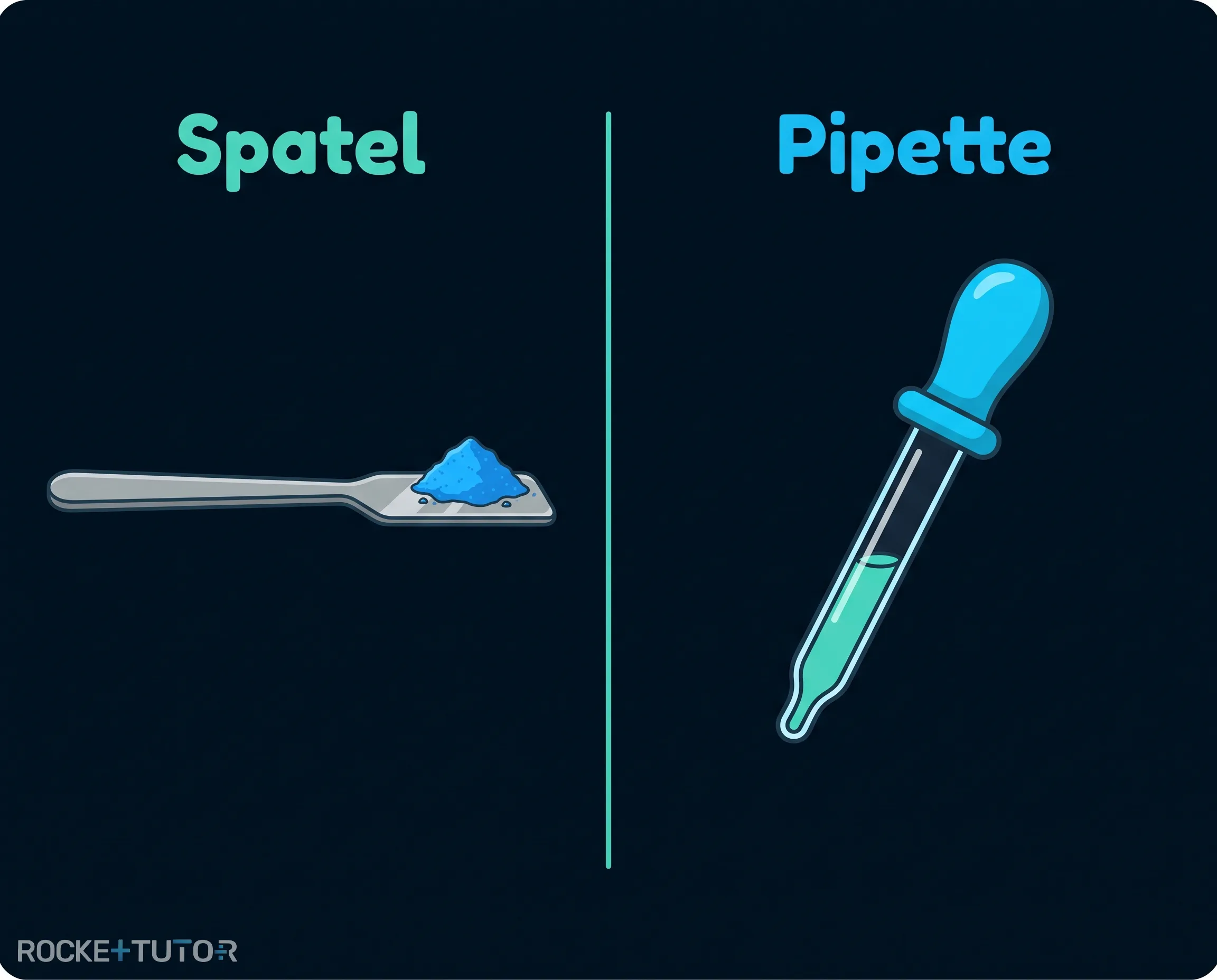 Spatel und Pipette im Chemielabor