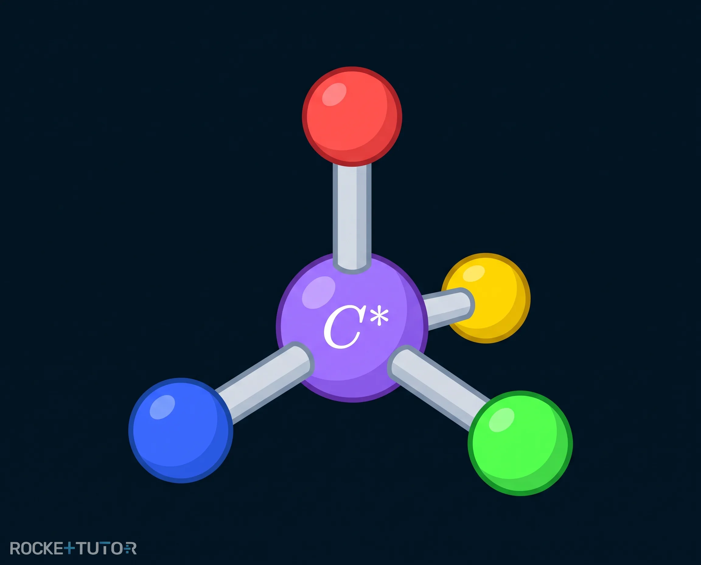 Asymmetrisches Kohlenstoffatom mit vier Resten