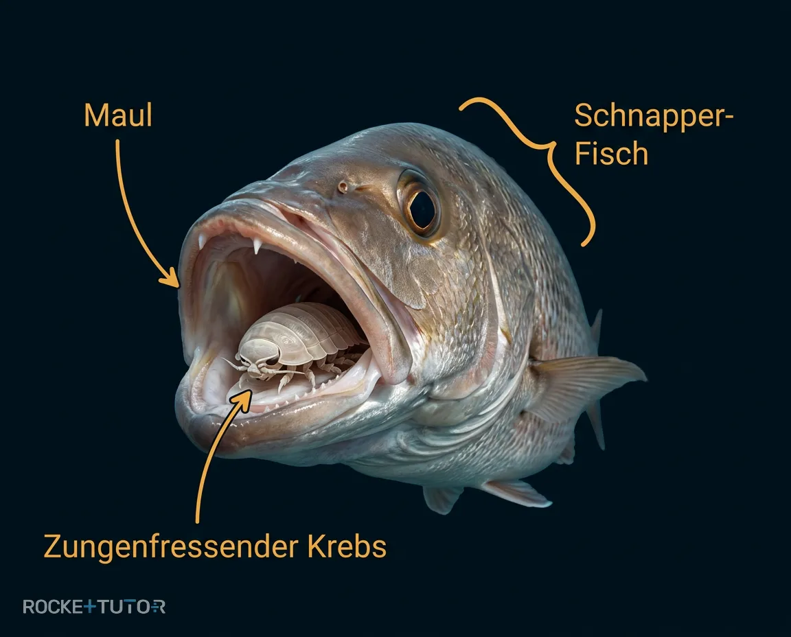 Zungenersatz durch Krebs im Fischmaul