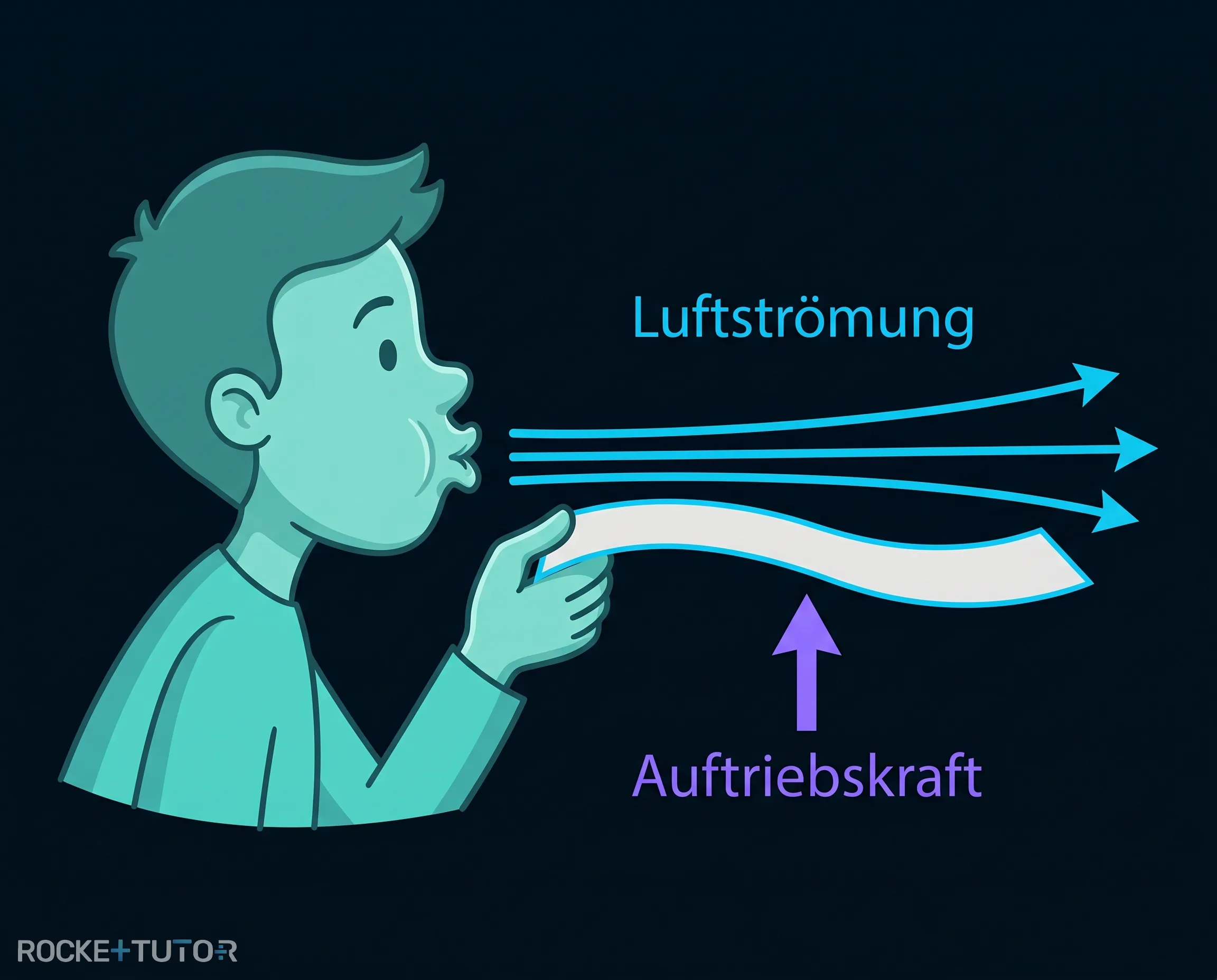 Papierstreifen vor dem Mund