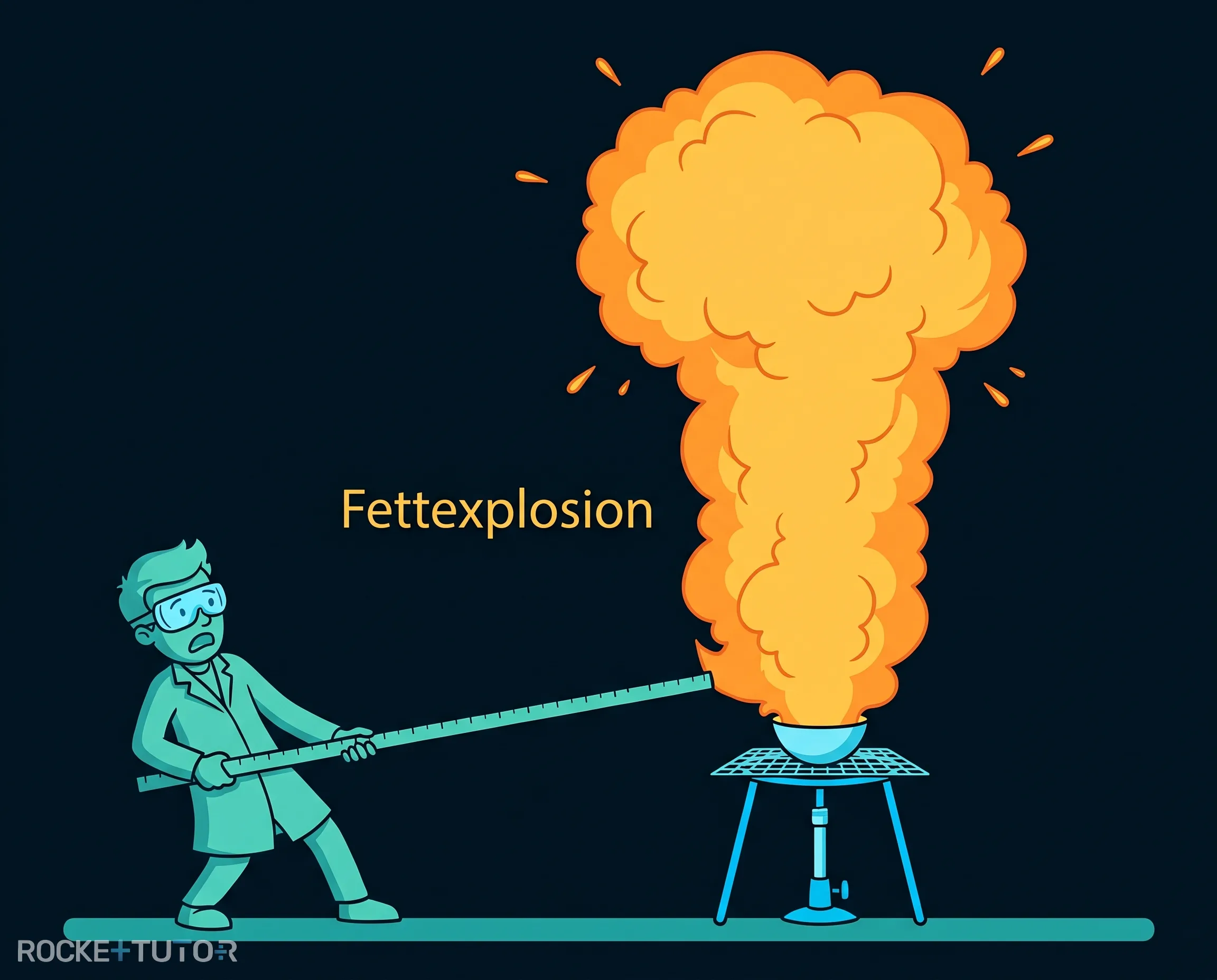 Gewaltige Stichflamme durch Fettexplosion