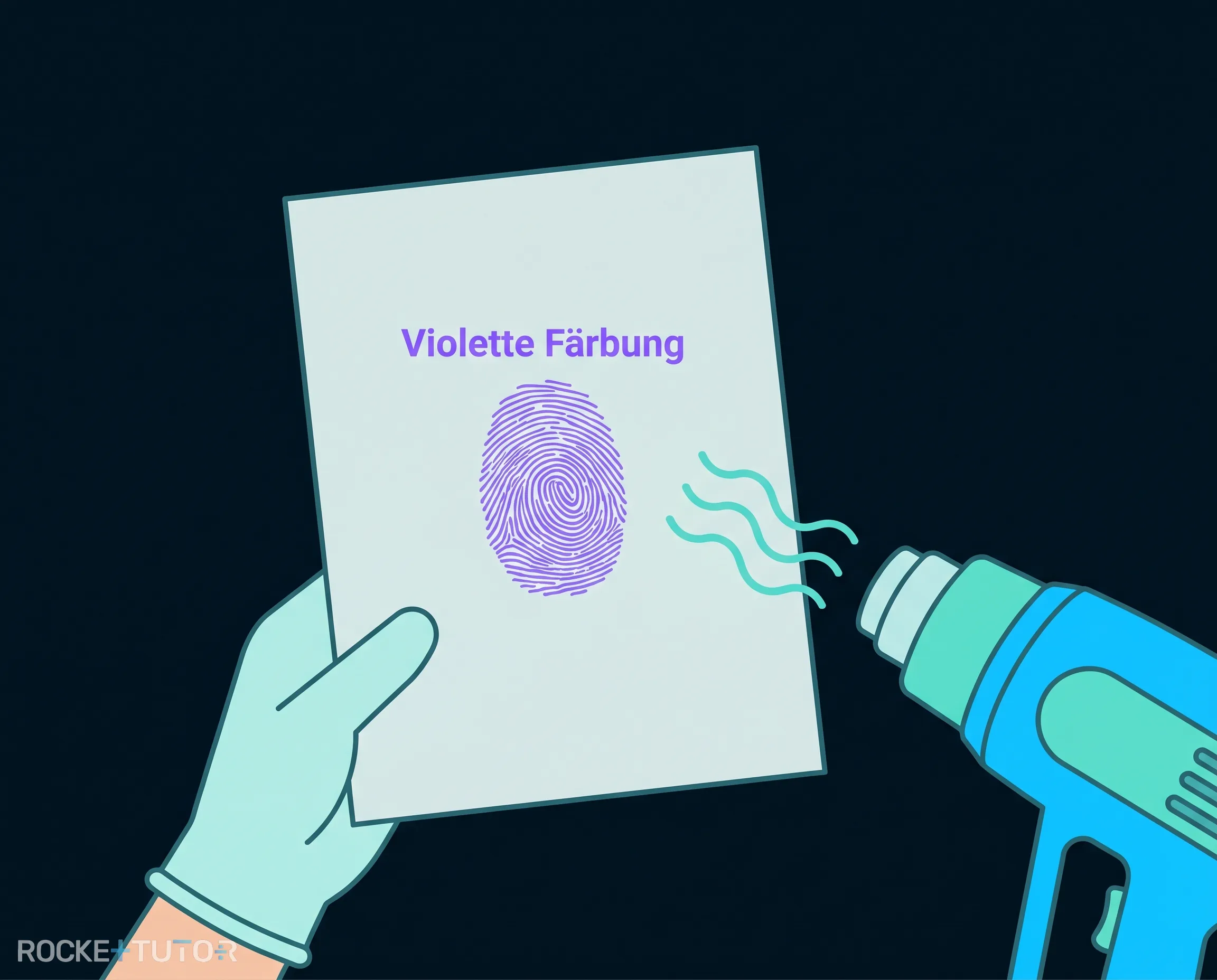 Violetter Fingerabdruck auf Papier