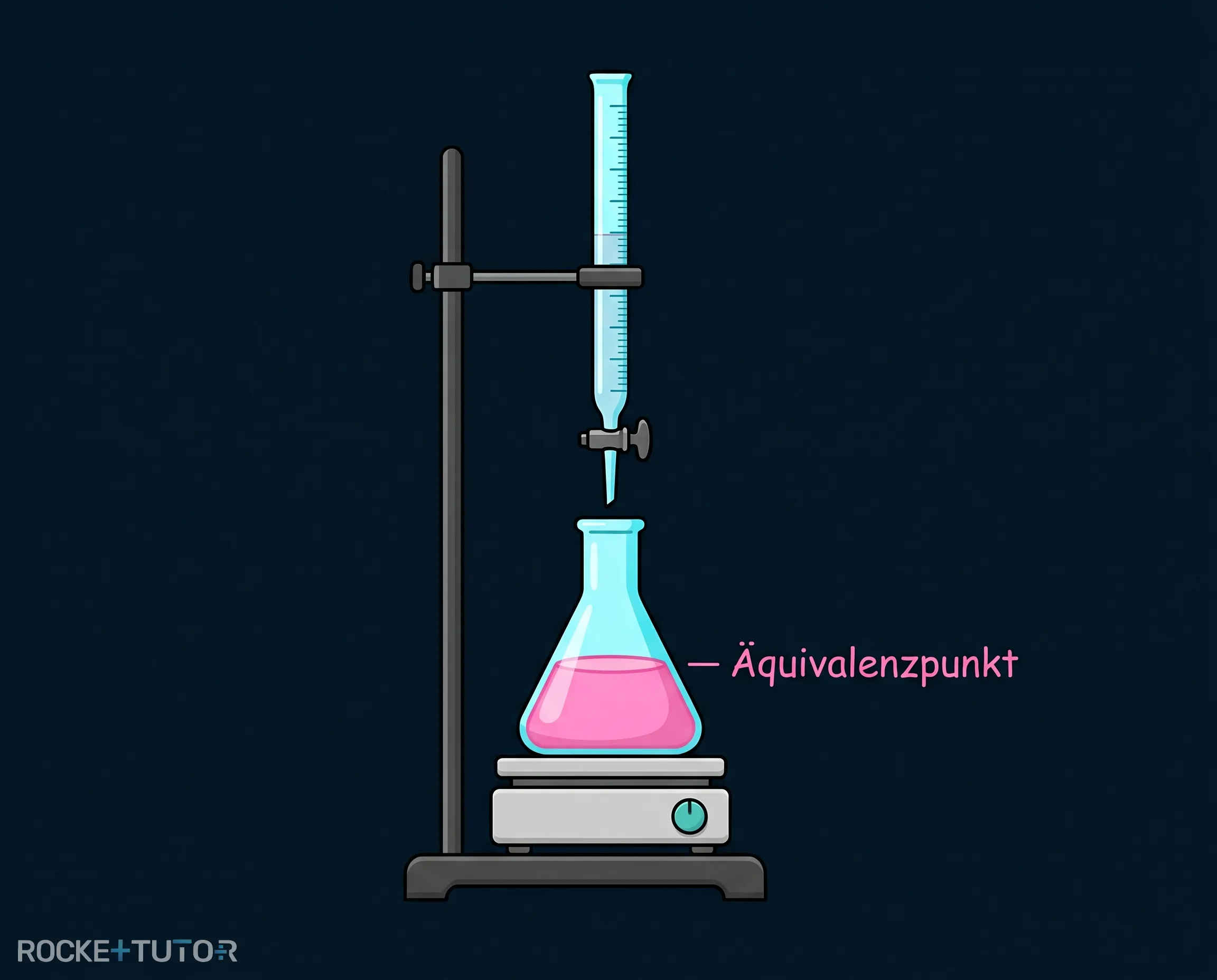 Farbumschlag bei der Titration von Salzsäure