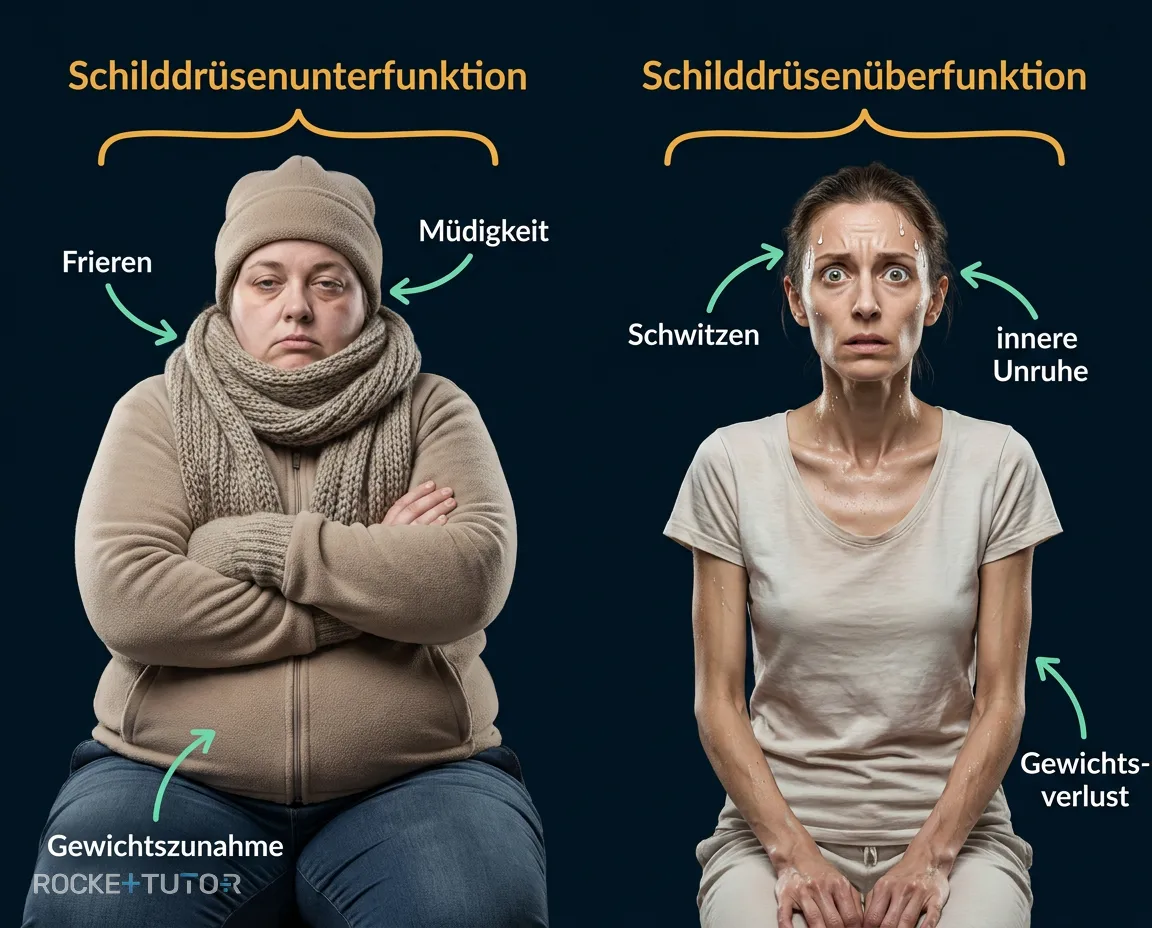 Symptome Überfunktion und Unterfunktion