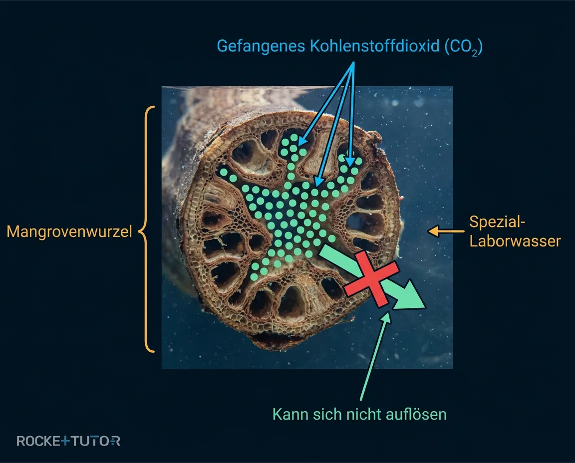 Mangrovenwurzel im Labor-Wasser