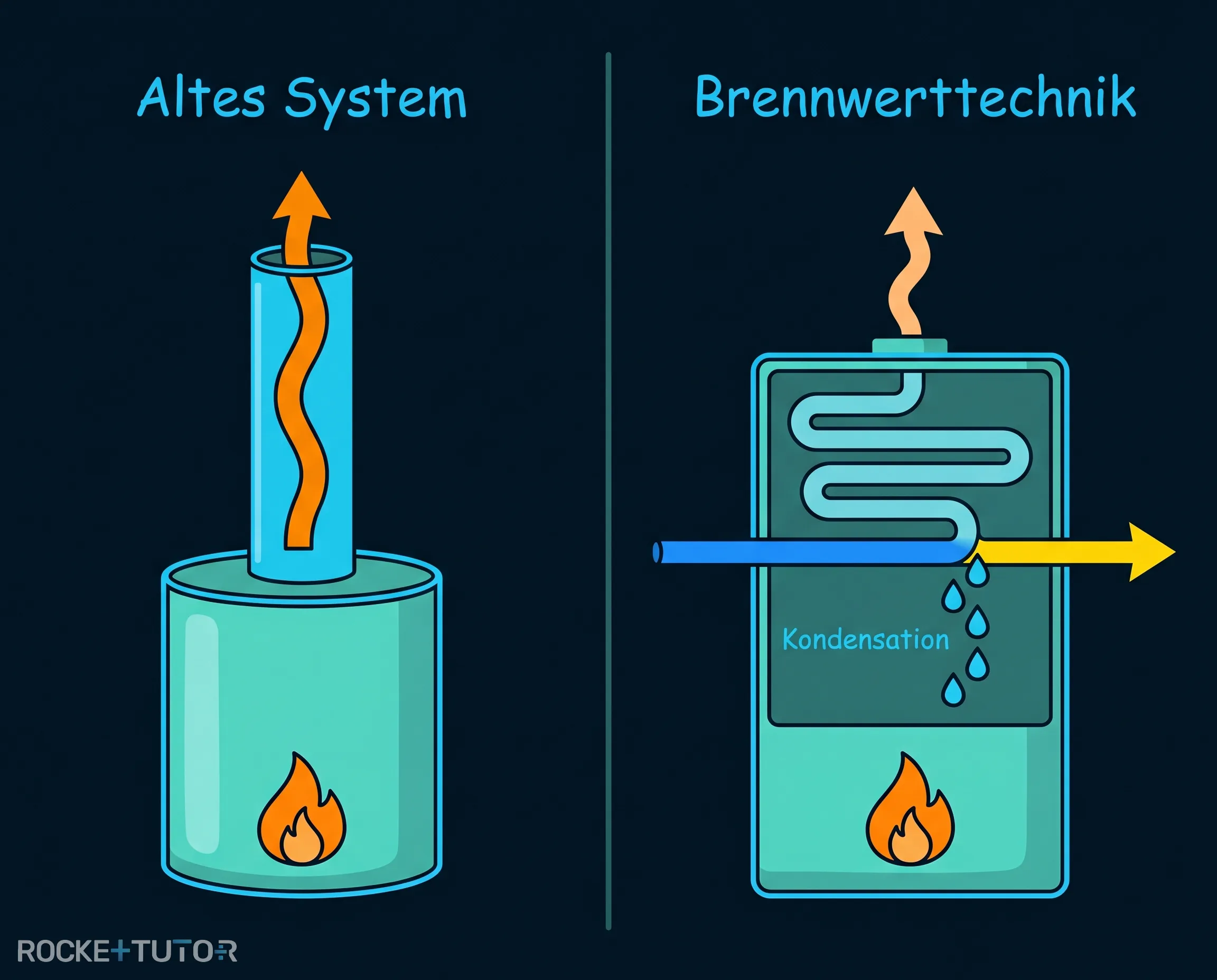Schema der Brennwerttechnik