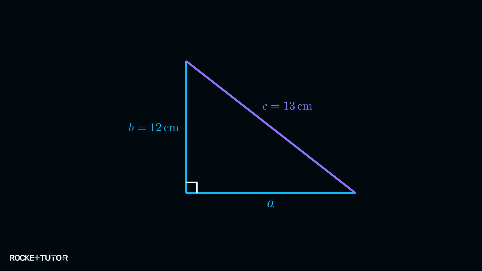 Dreieck mit Hypotenuse 13 cm und Kathete 12 cm