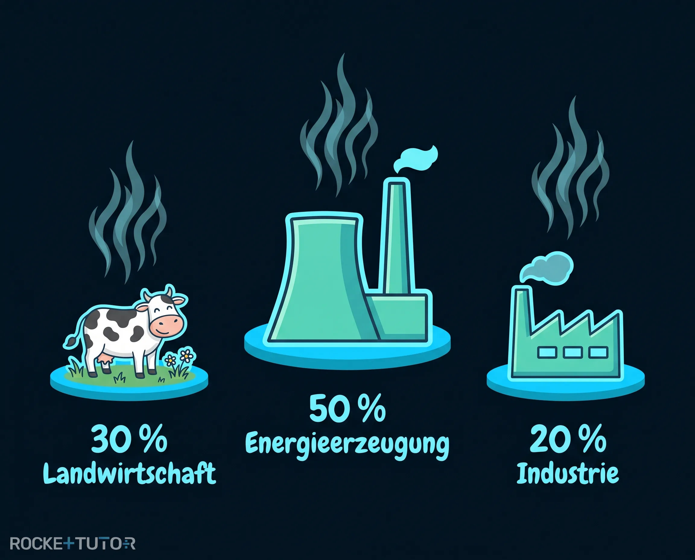 Quellen für Treibhausgase Diagramm