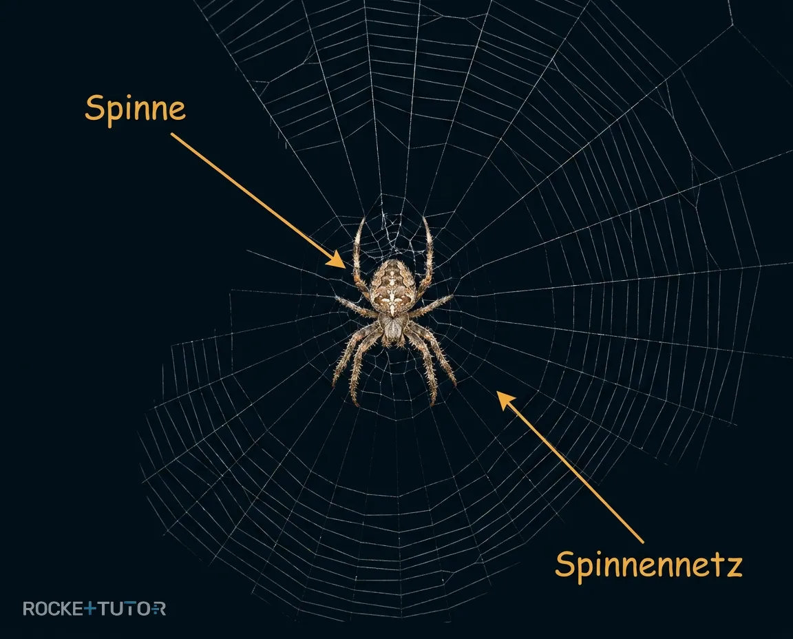 Spinne im perfekten Netz