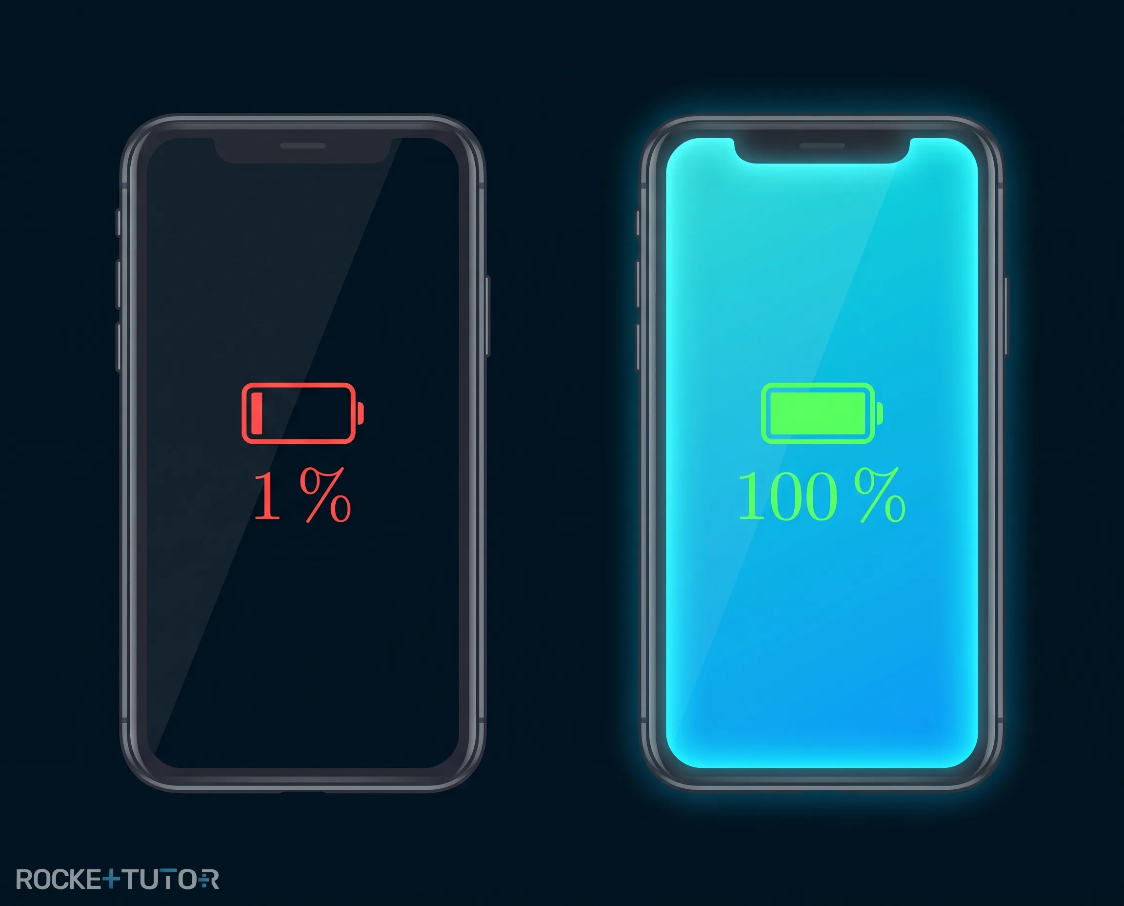 Leerer Smartphone Akku Warnung