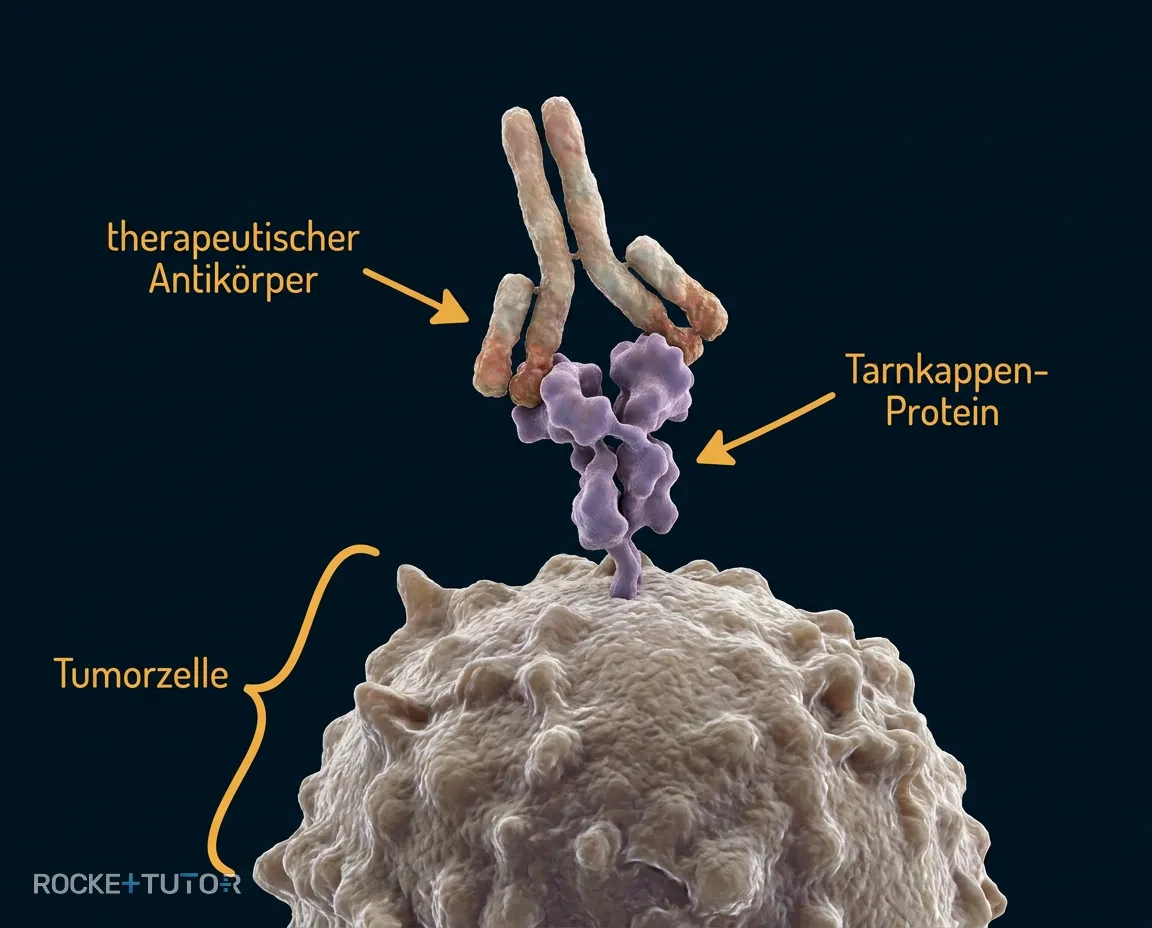 Tarnkappen-Proteine auf einer Krebszelle