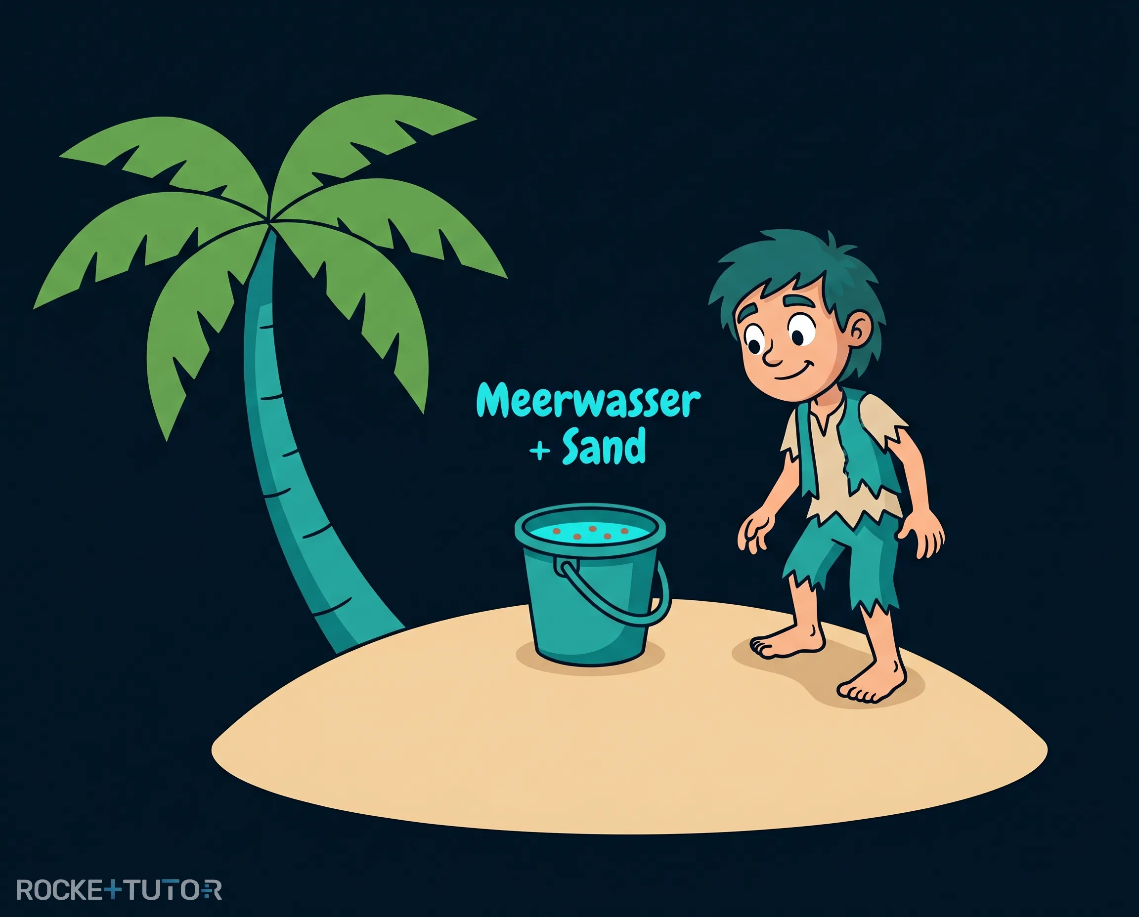 Eimer mit Sand und Salzwasser