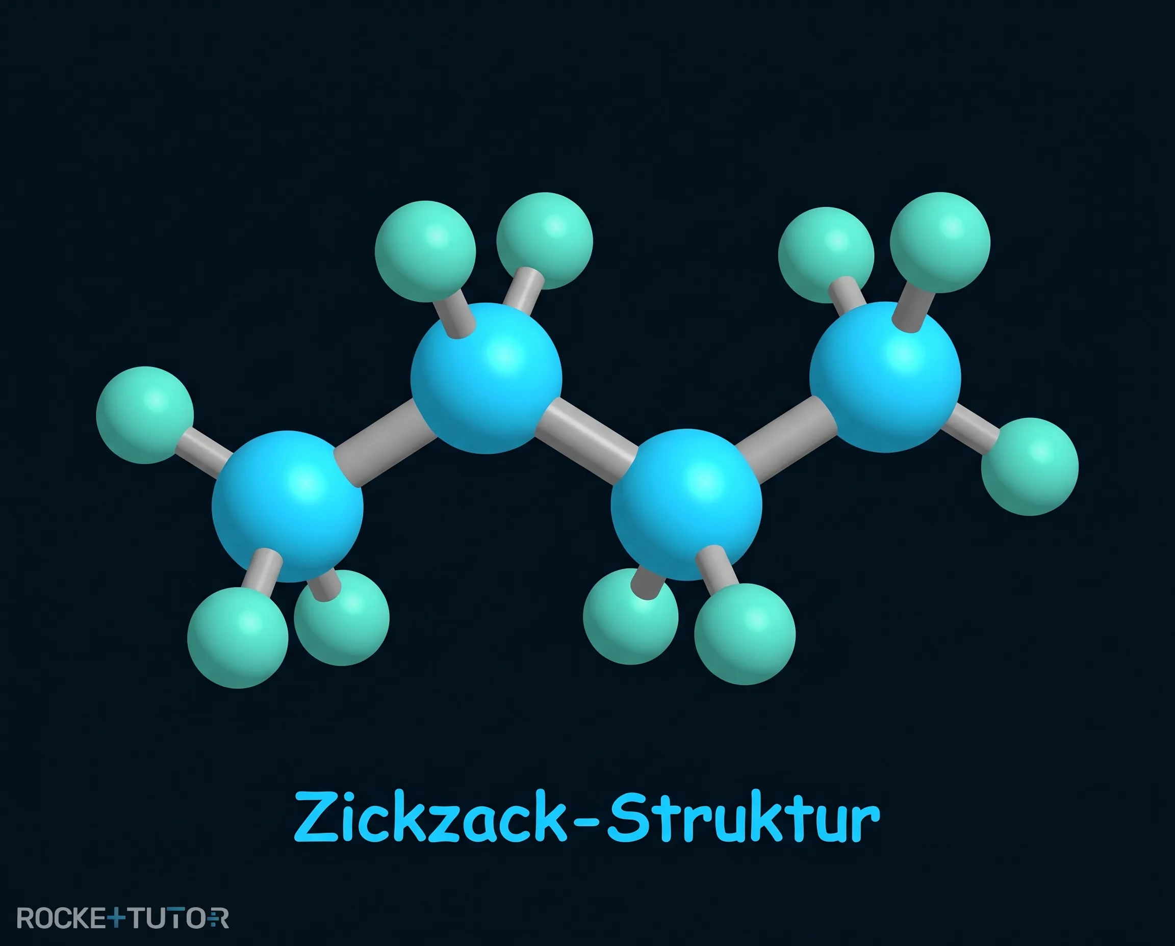 Zickzack Struktur einer Alkankette