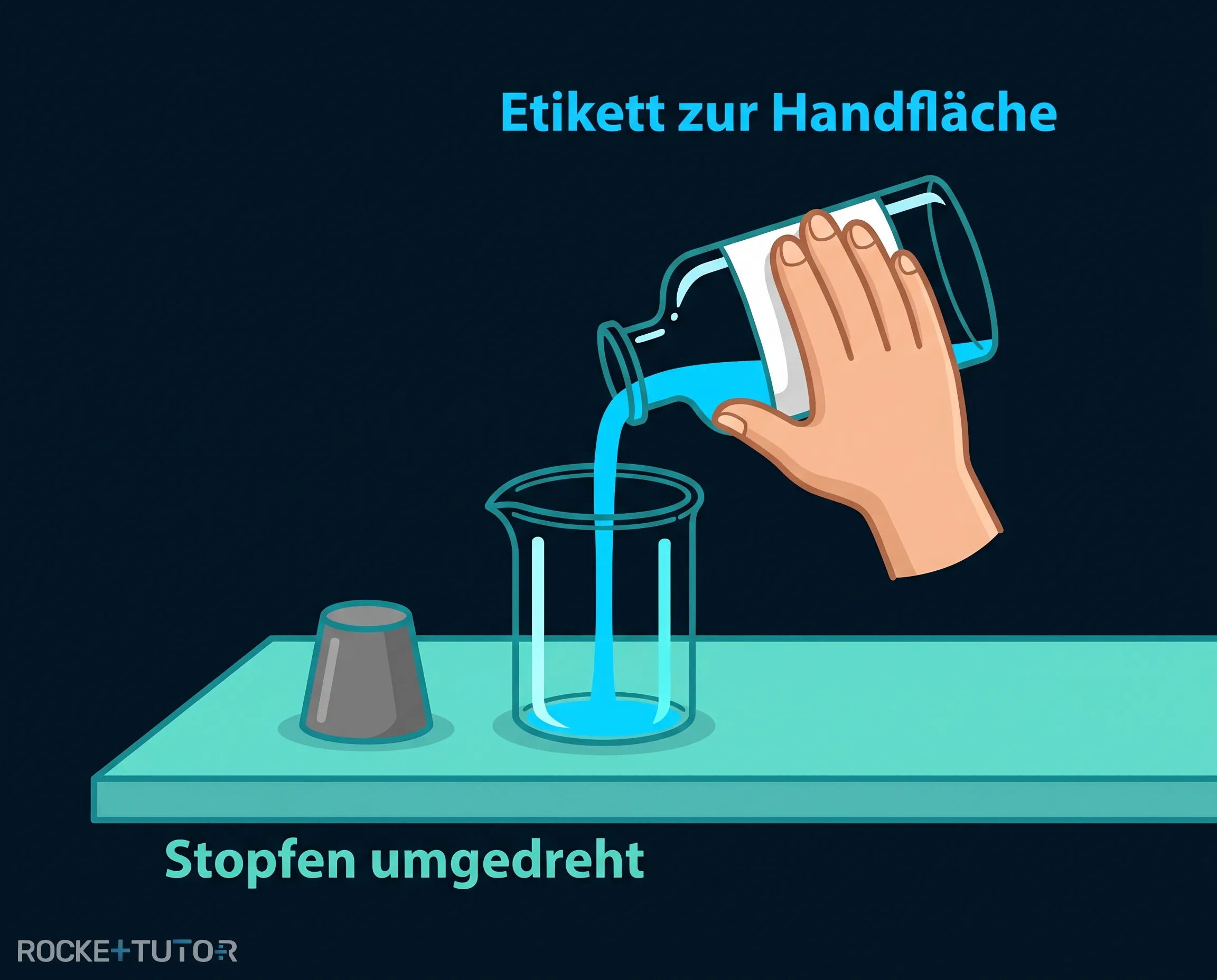 Chemikalienflasche richtig halten