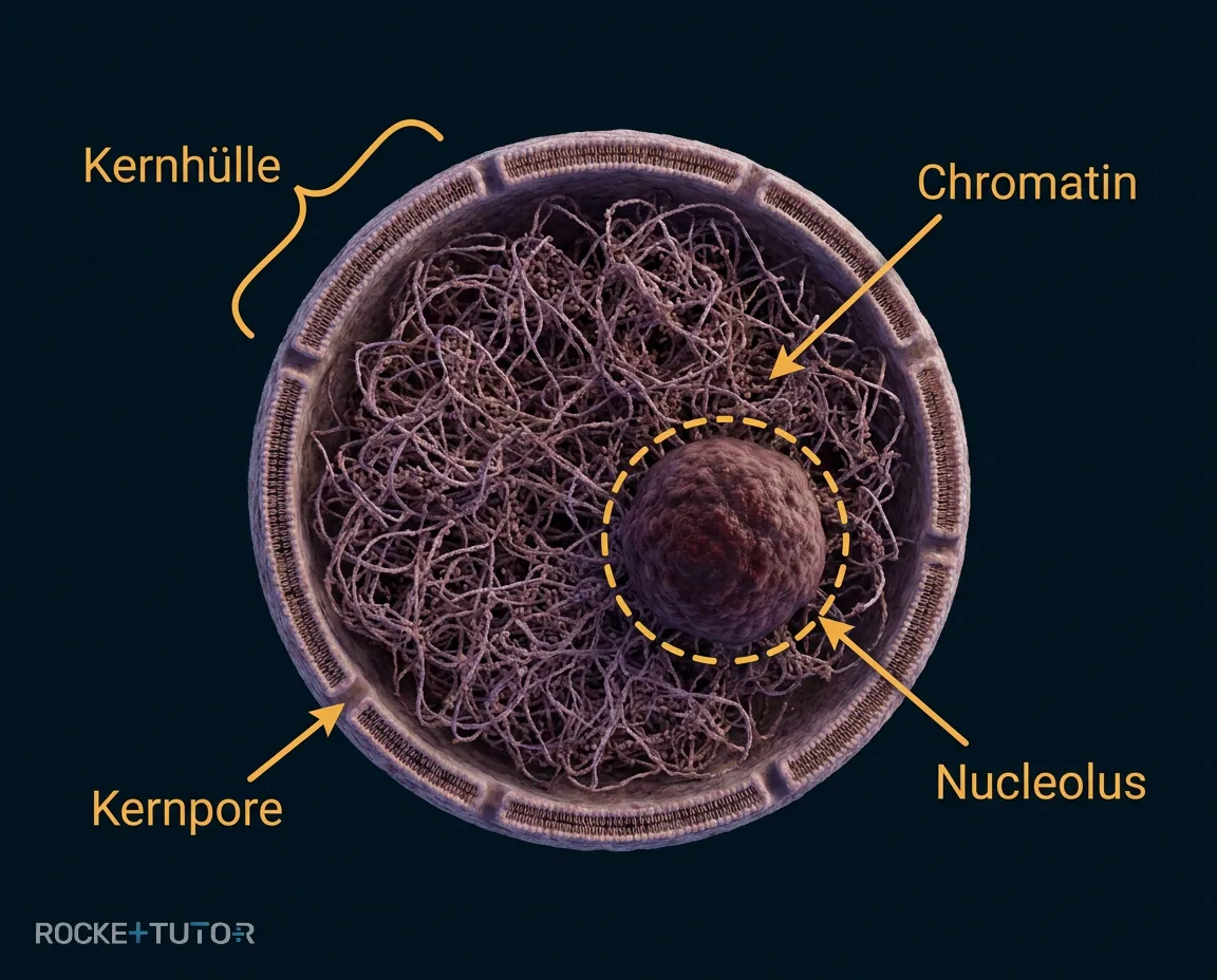 Aufbau des Zellkerns mit DNA