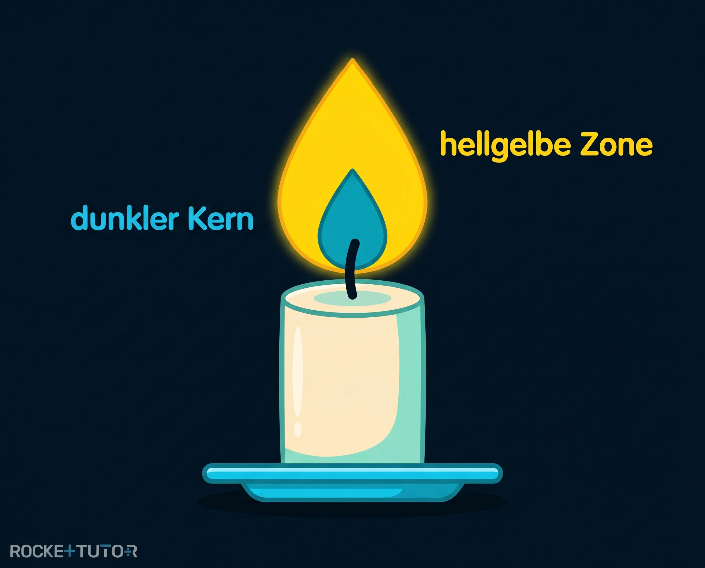 Zonen einer Kerzenflamme